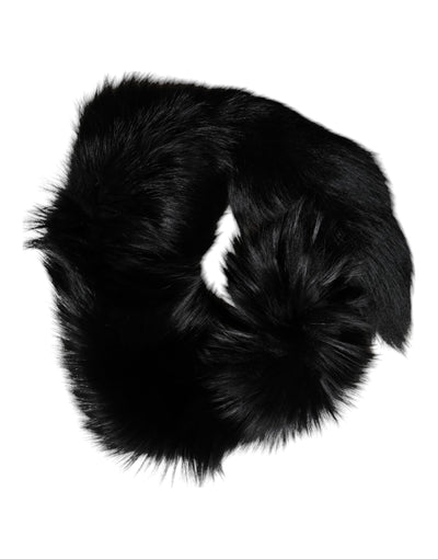Dolce & Gabbana Schwarzer Fuchs Pelz Halswärmer Winterschal