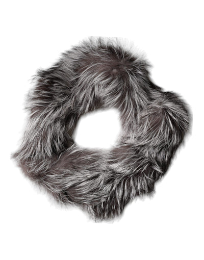 Dolce & Gabbana Grauer Fuchs Pelz Hals Wrap Warmer Winterschal