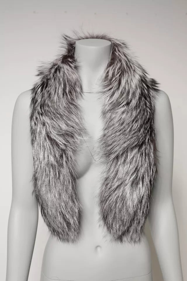 Dolce & Gabbana Grauer Fuchs Pelz Hals Wrap Warmer Winterschal