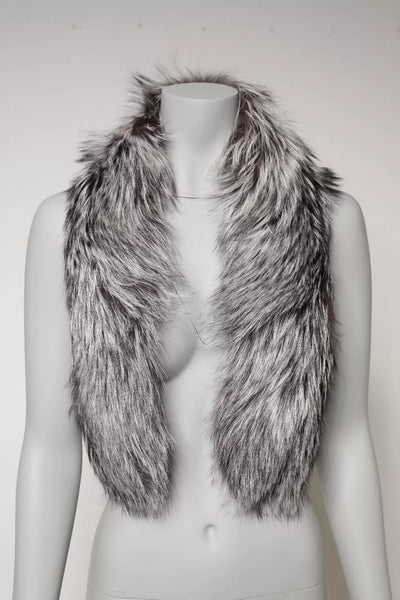 Dolce & Gabbana Grauer Fuchs Pelz Hals Wrap Warmer Winterschal