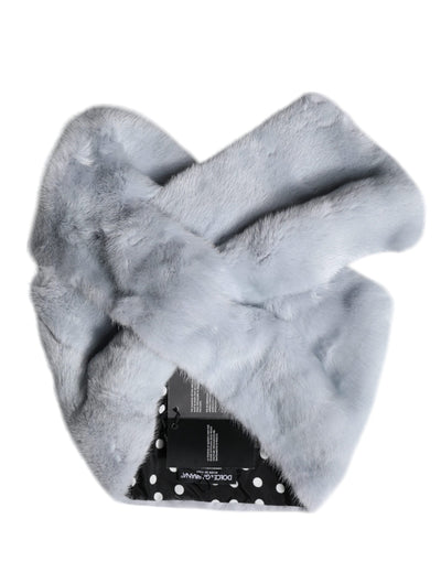 Dolce & Gabbana Pulverblauer Nerzpelz-Halswärmer-Schal