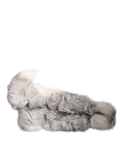 Dolce & Gabbana Weißer Fuchs Pelz Hals Wrap Warmer Winterschal