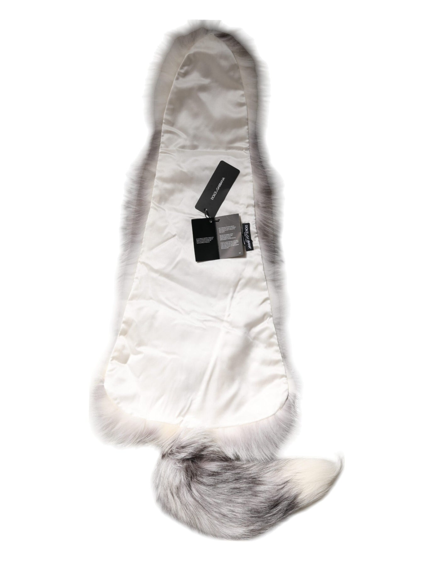 Dolce & Gabbana Weißer Fuchs Pelz Hals Wrap Warmer Winterschal