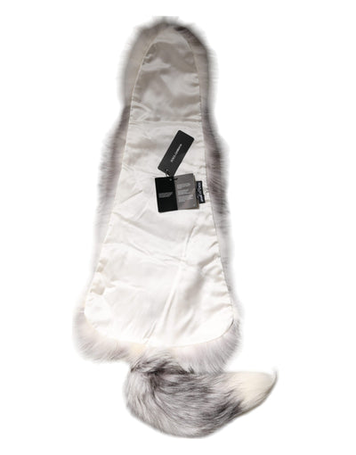 Dolce & Gabbana Weißer Fuchs Pelz Hals Wrap Warmer Winterschal