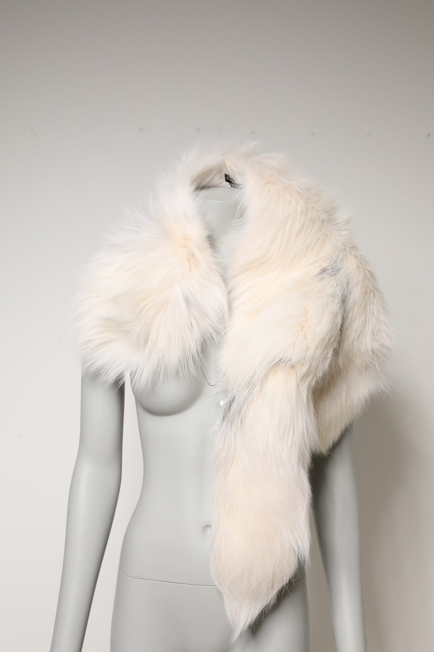 Dolce & Gabbana Weißer Fuchs Pelz Hals Wrap Warmer Winterschal