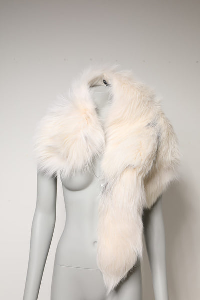 Dolce & Gabbana Weißer Fuchs Pelz Hals Wrap Warmer Winterschal