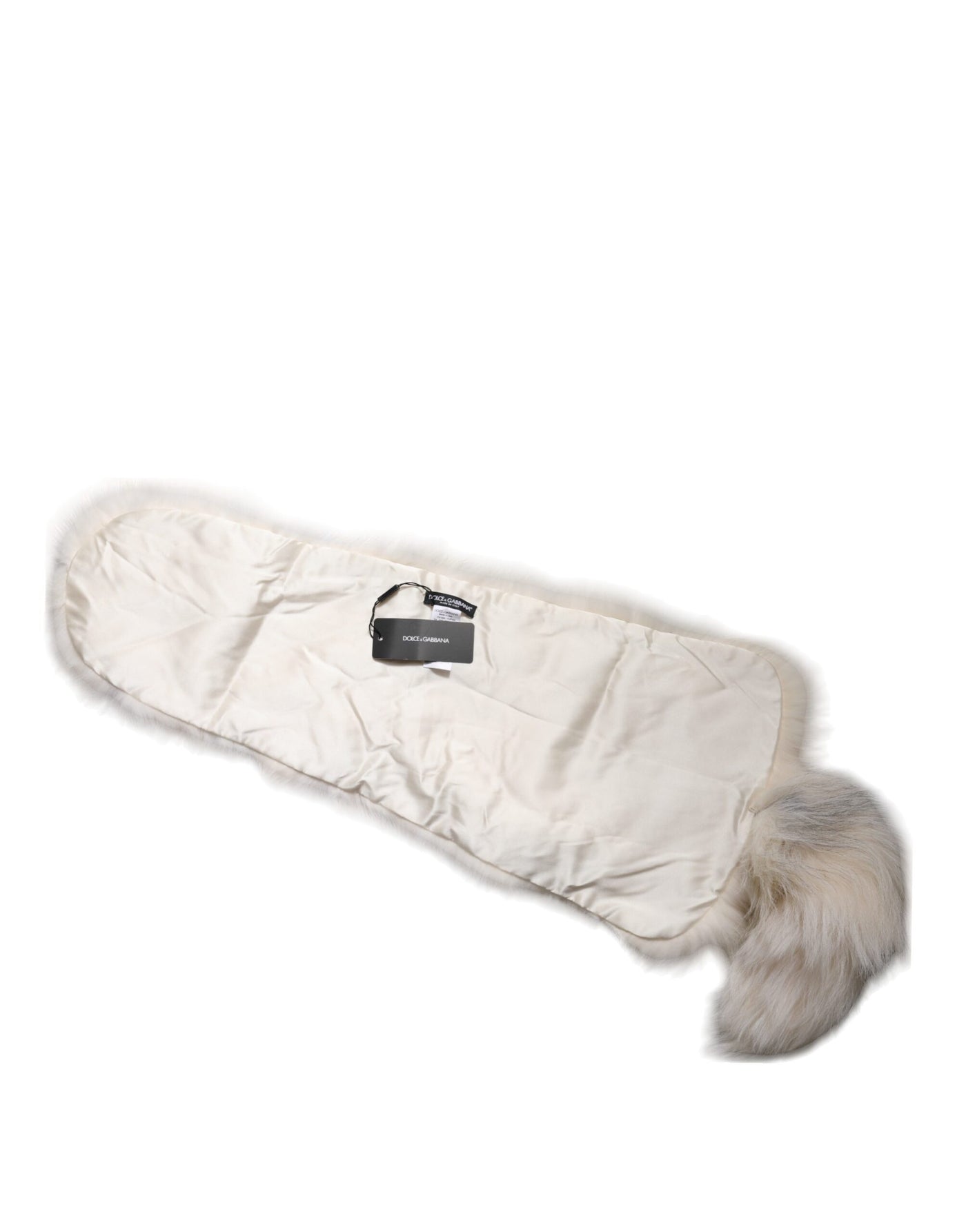 Dolce & Gabbana Weißer Fuchs Pelz Hals Wrap Warmer Winterschal