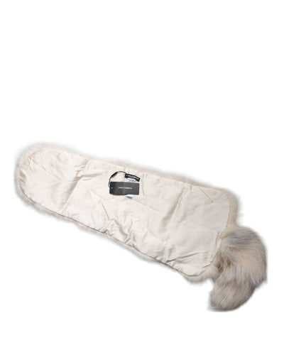 Dolce & Gabbana Weißer Fuchs Pelz Hals Wrap Warmer Winterschal