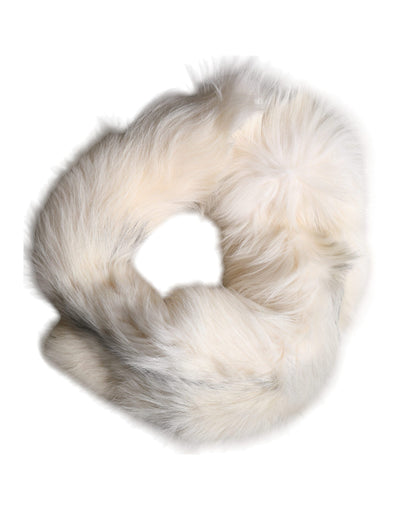 Dolce & Gabbana Weißer Fuchs Pelz Hals Wrap Warmer Winterschal