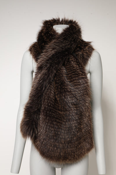 Dolce & Gabbana Brauner Waschbär Pelz Halswärmer Winterschal