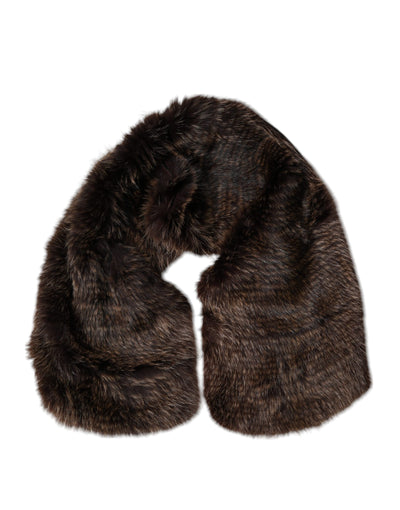 Dolce & Gabbana Brauner Waschbär Pelz Halswärmer Winterschal