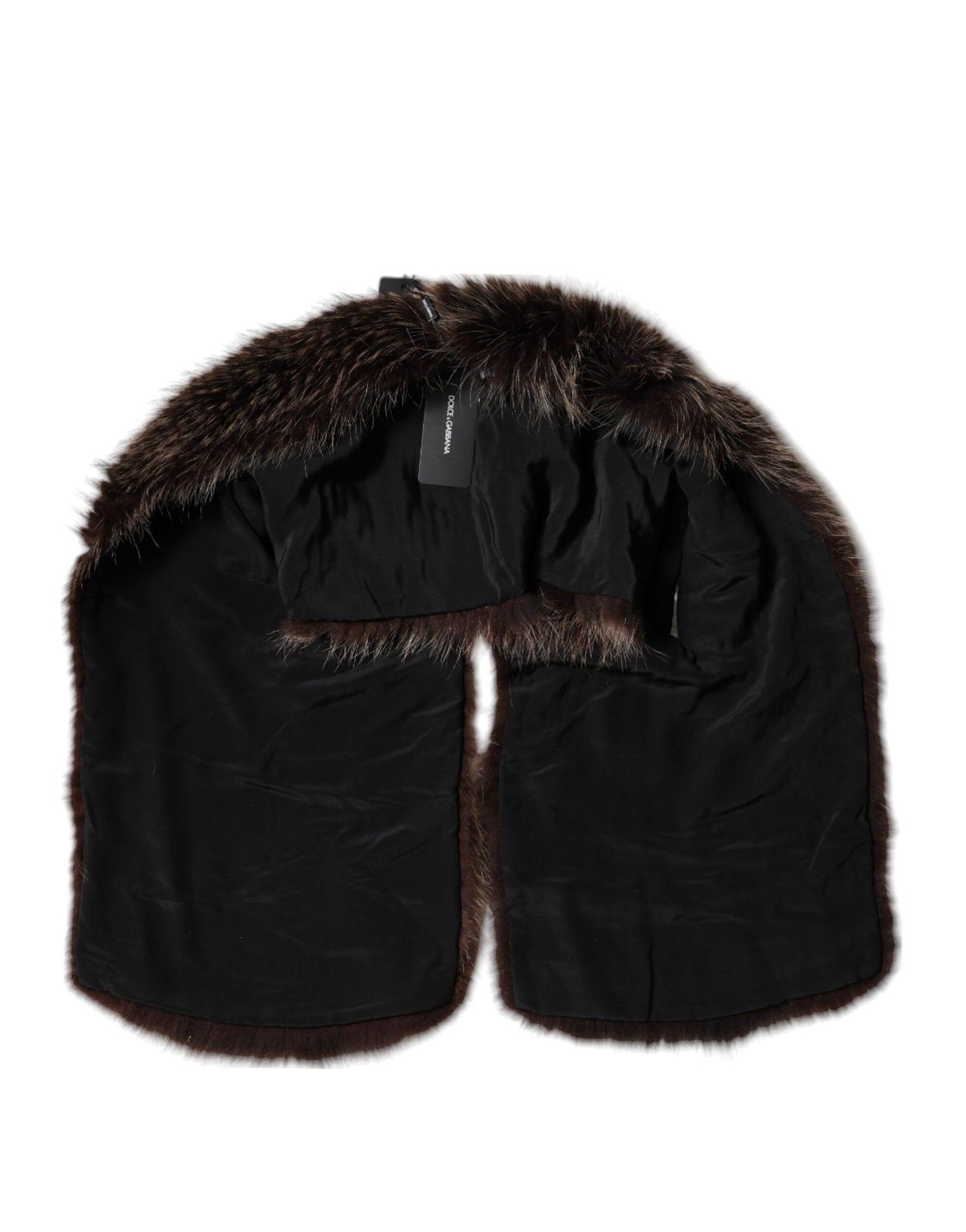 Dolce & Gabbana Brauner Waschbär Pelz Halswärmer Winterschal