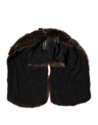 Dolce & Gabbana Brauner Waschbär Pelz Halswärmer Winterschal