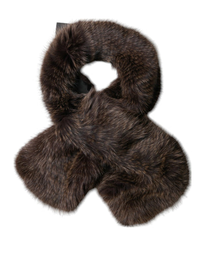 Dolce & Gabbana Brauner Waschbär Pelz Halswärmer Winterschal