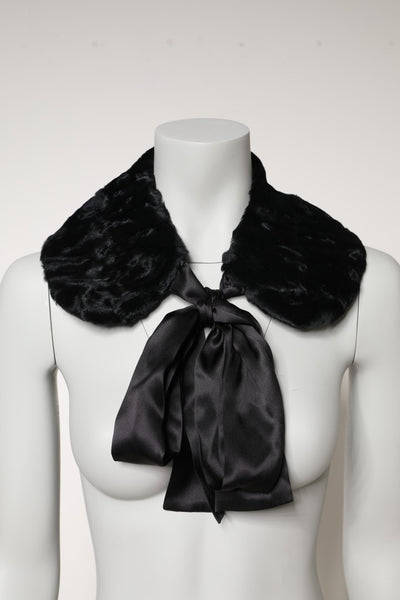 Dolce & Gabbana Schwarzer Lammfell Damen Halswärmer Winterschal