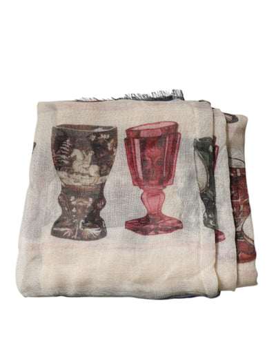 Dolce & Gabbana Multicolor Glas Kaschmir Foulard-Schal