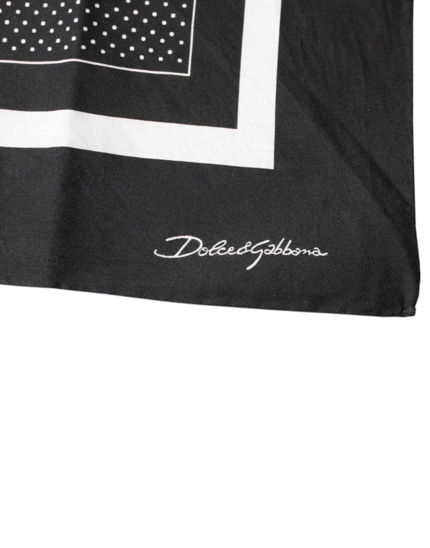 Dolce & Gabbana Schwarz gepunktetes Taschentuch aus Baumwolle