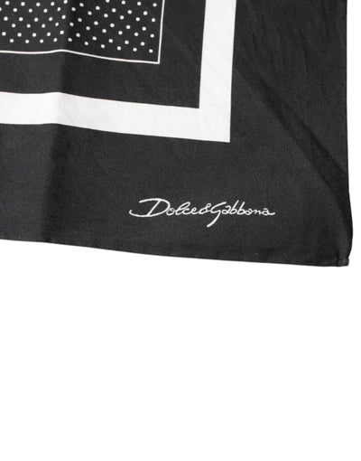 Dolce & Gabbana Schwarz gepunktetes Taschentuch aus Baumwolle