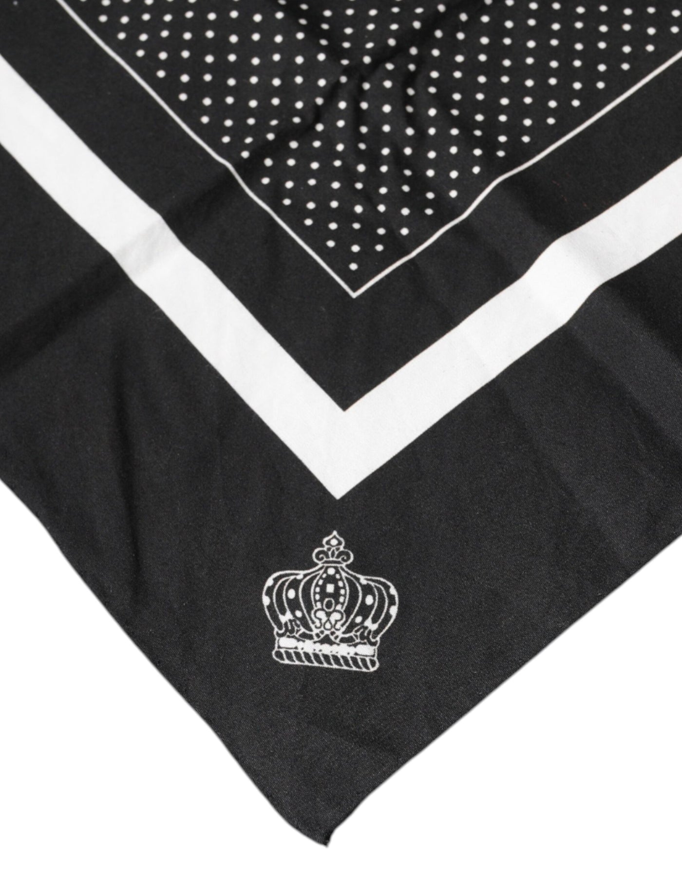 Dolce & Gabbana Schwarz gepunktetes Taschentuch aus Baumwolle
