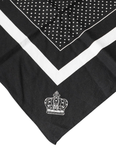 Dolce & Gabbana Schwarz gepunktetes Taschentuch aus Baumwolle