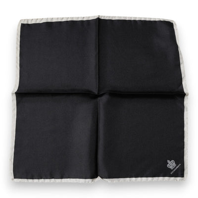 Dolce & Gabbana Schwarzer Crown Logo Quadratischer Taschentuchschal