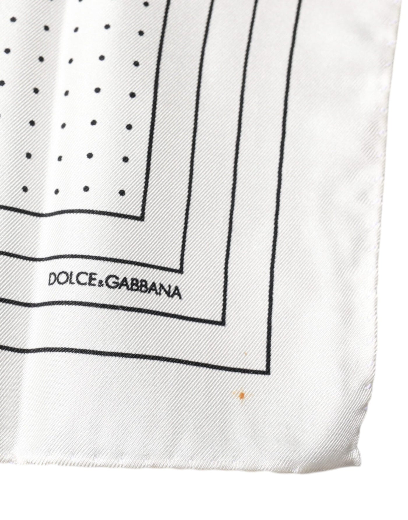 Dolce & Gabbana Weißer gepunkteter quadratischer Taschentuchschal
