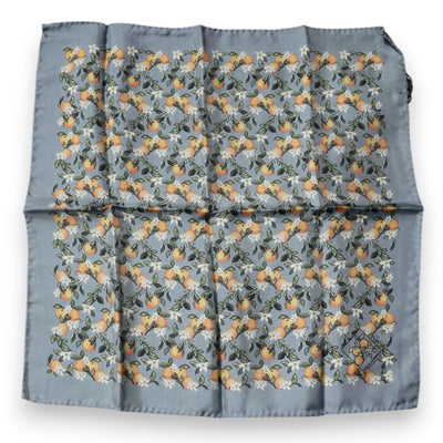 Dolce & Gabbana Graue Orangen Seide Quadratisches Taschentuch Schal