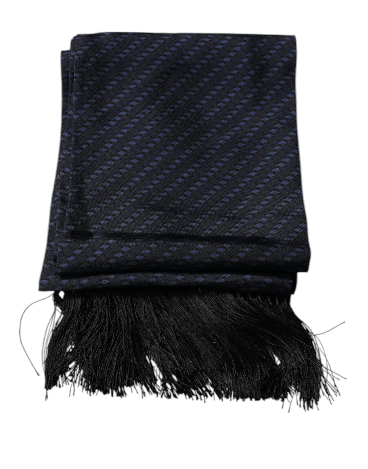 Dolce & Gabbana Dunkelblauer Fantasy-Fransen-Halstuchschal