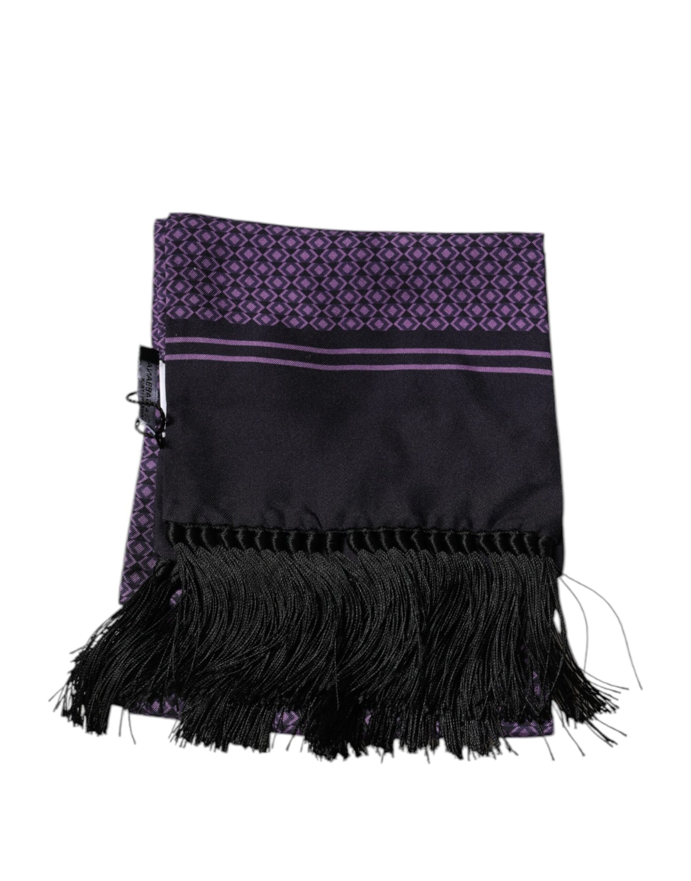 Dolce & Gabbana Lila Fantasie Seide Fransen Hals Wrap Schal