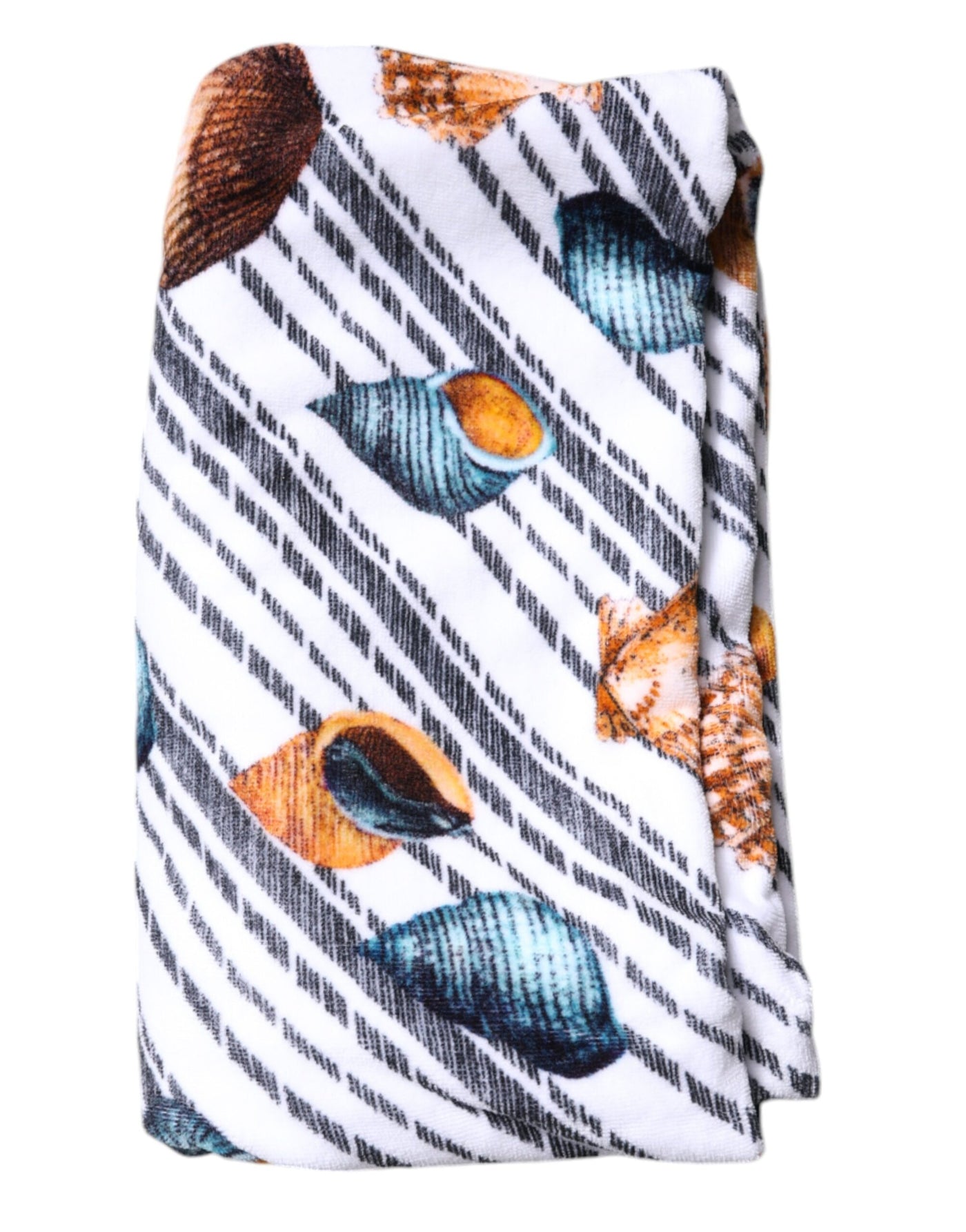 Dolce & Gabbana Multicolor Stripes Seashells Strandtuch