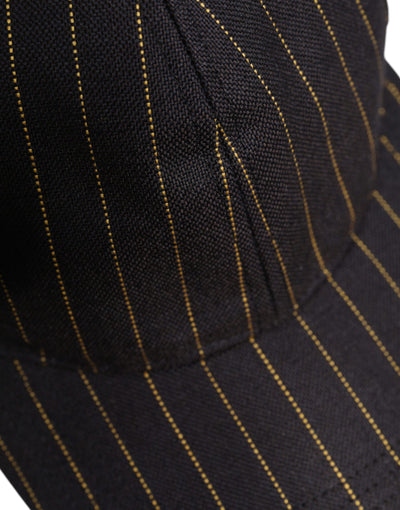 Dolce & Gabbana Braun gestreifte 6-teilige Baseballmütze aus Baumwolle