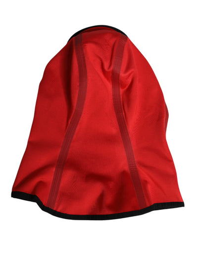 Dolce & Gabbana Rote Logo-Polyester-Mütze mit breiter Krempe Balaclava