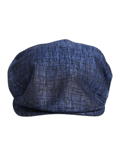 Dolce & Gabbana Blauer Baumwoll-Stretch Newsboy-Hut