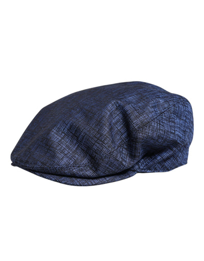 Dolce & Gabbana Blauer Baumwoll-Stretch Newsboy-Hut