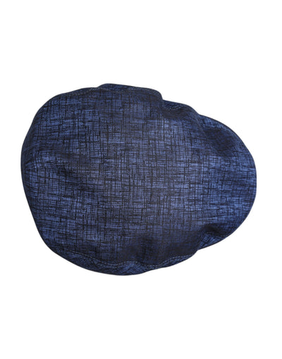 Dolce & Gabbana Blauer Baumwoll-Stretch Newsboy-Hut