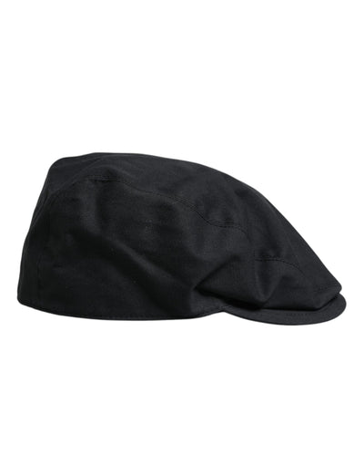 Dolce & Gabbana Schwarzer Baumwolle Newsboy Capello Cabbie Hut