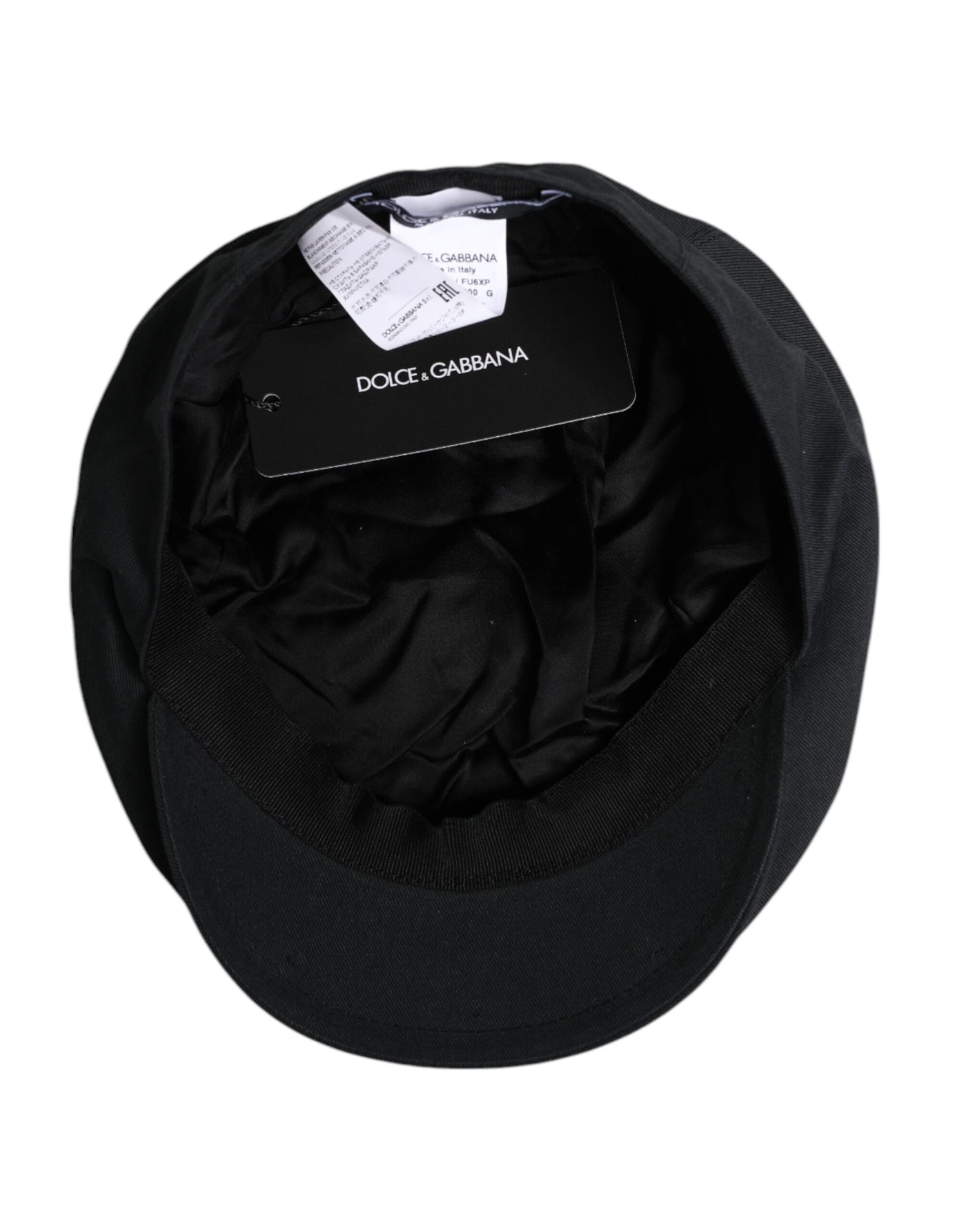 Dolce & Gabbana Schwarzer Baumwolle Newsboy Capello Cabbie Hut