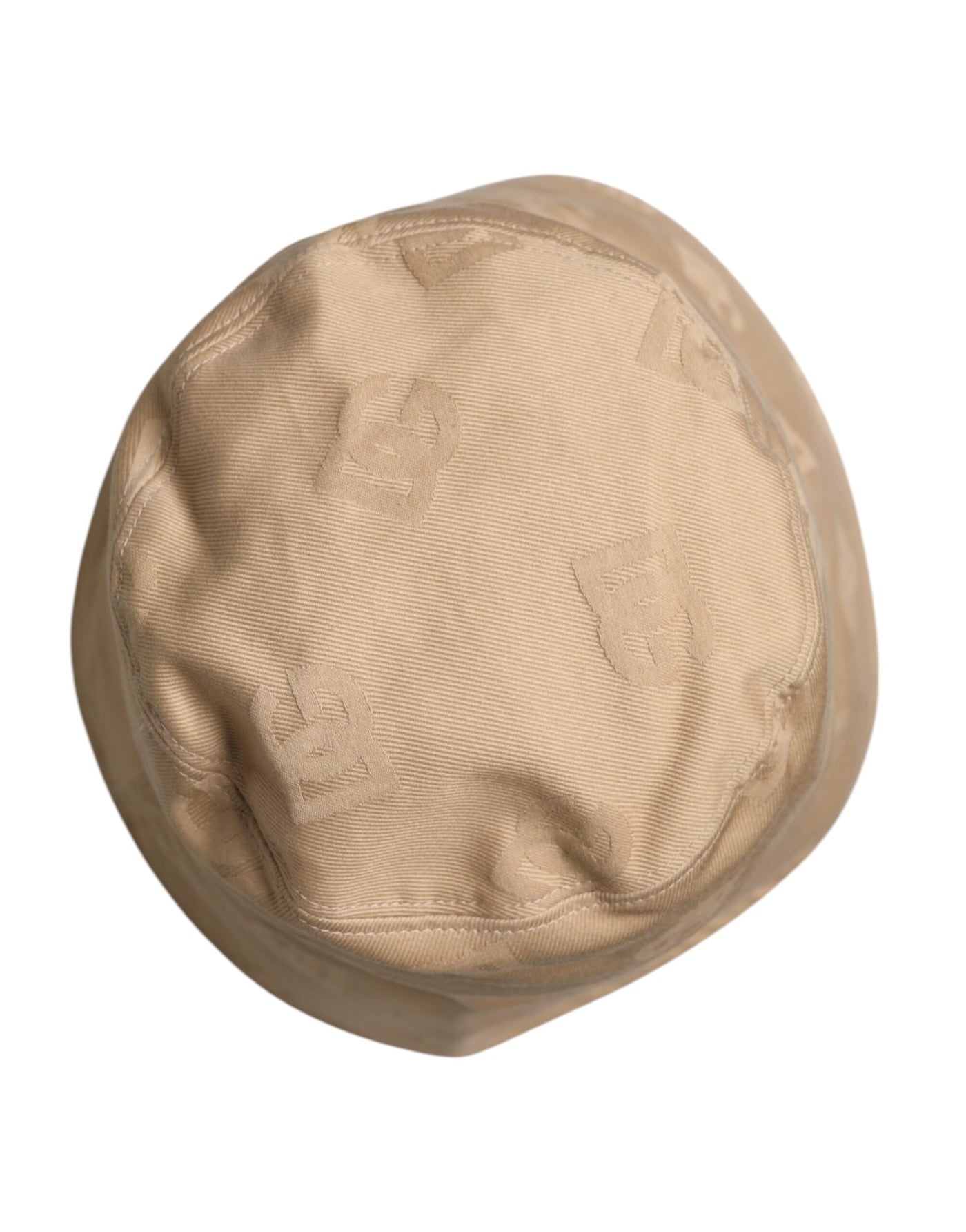 Dolce & Gabbana Beige Logo-Monogramm-Baumwoll-Eimerkappe