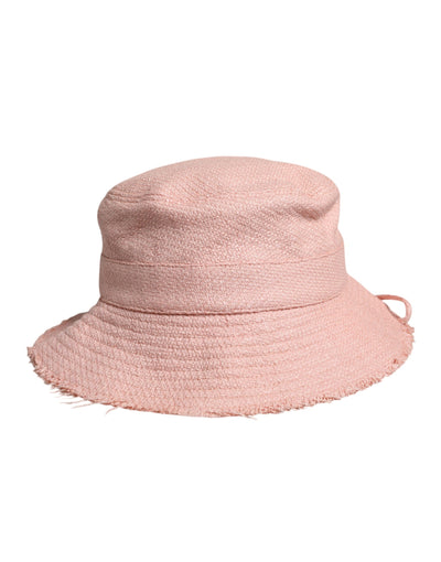 Dolce & Gabbana Rosa Baumwoll-Eimerhut mit breiter Krempe
