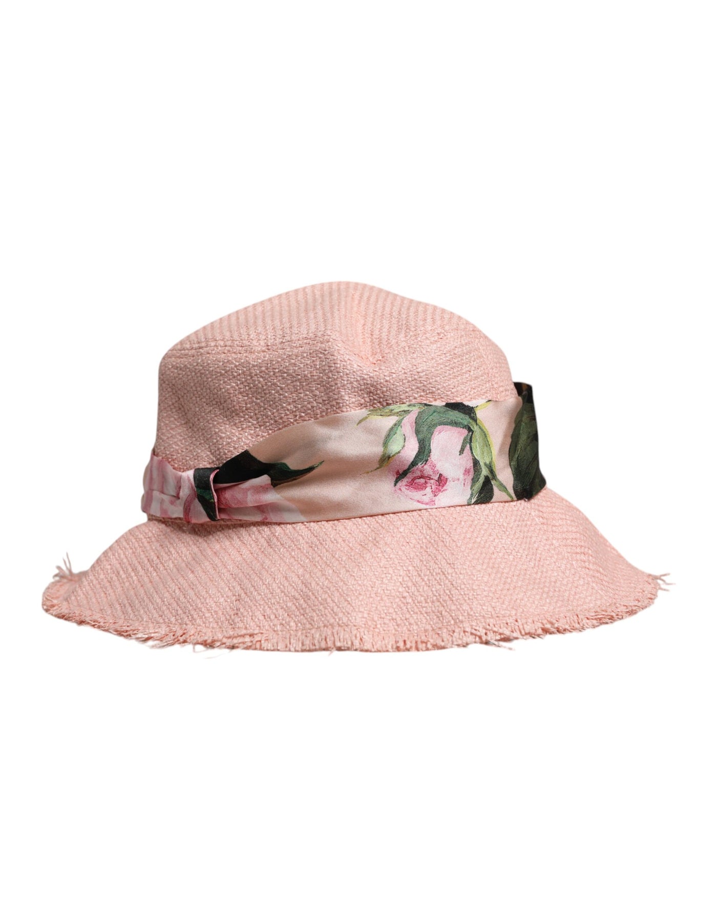 Dolce & Gabbana Rosa Baumwoll-Eimerhut mit breiter Krempe
