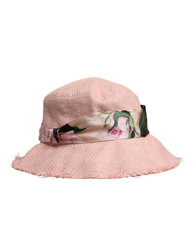 Dolce & Gabbana Rosa Baumwoll-Eimerhut mit breiter Krempe