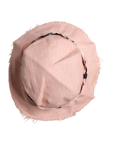 Dolce & Gabbana Rosa Baumwoll-Eimerhut mit breiter Krempe