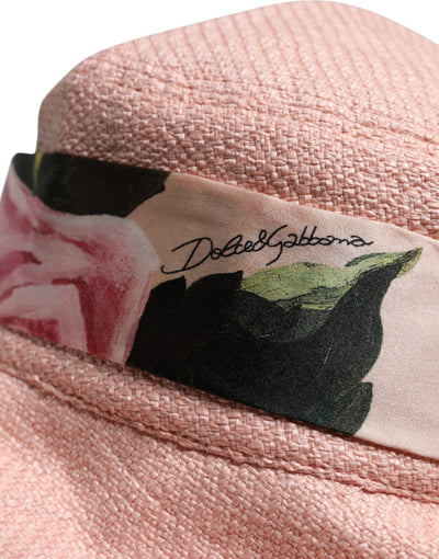 Dolce & Gabbana Rosa Baumwoll-Eimerhut mit breiter Krempe