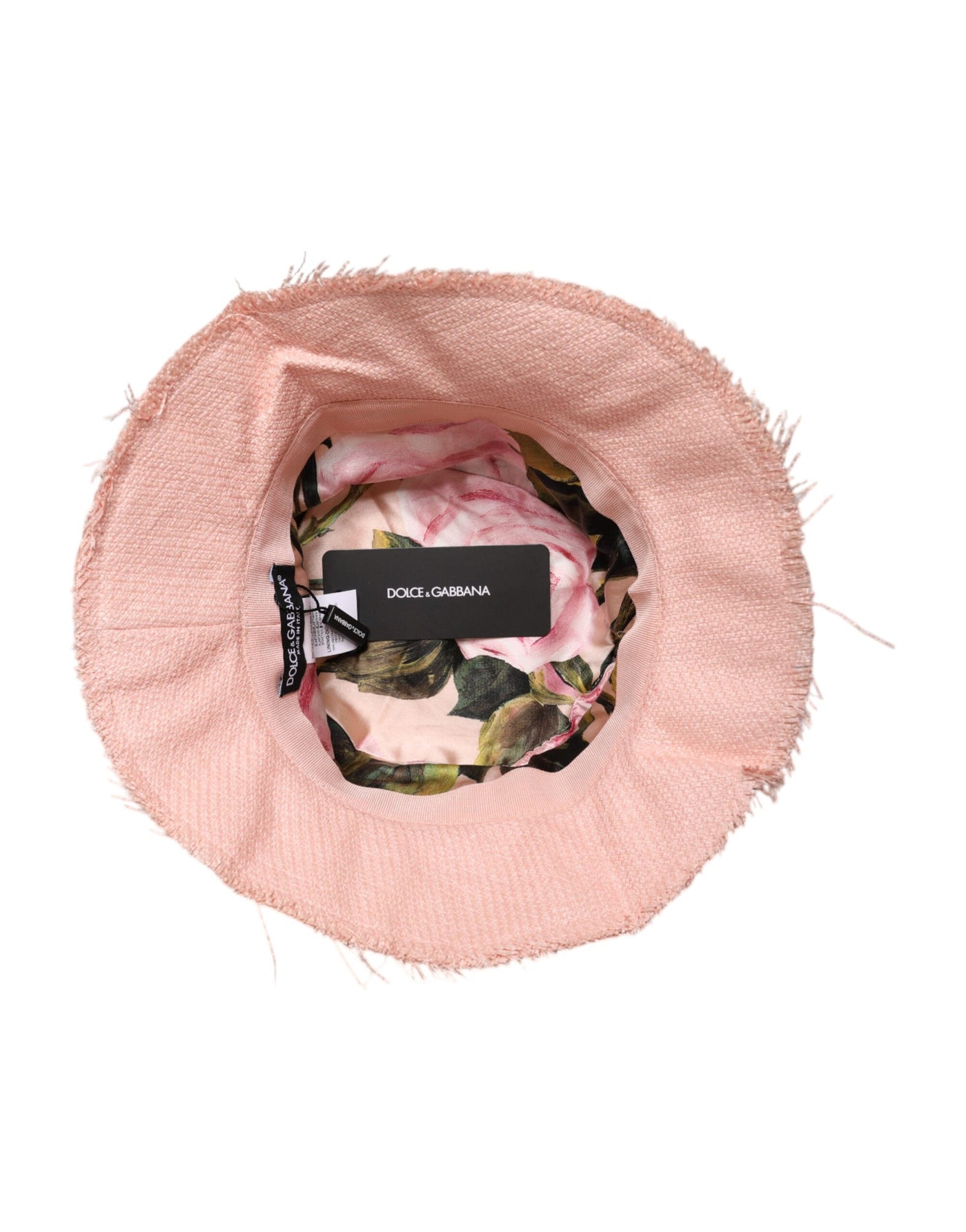 Dolce & Gabbana Rosa Baumwoll-Eimerhut mit breiter Krempe