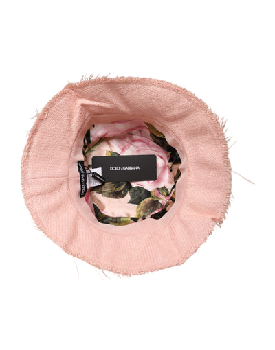 Dolce & Gabbana Rosa Baumwoll-Eimerhut mit breiter Krempe