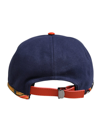 Dolce & Gabbana Baseballkappe aus blauer Baumwolle mit 6 Feldern