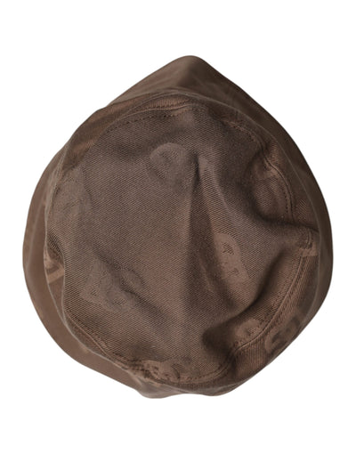 Dolce & Gabbana Braune Logo-Monogramm-Eimerkappe aus Baumwolle