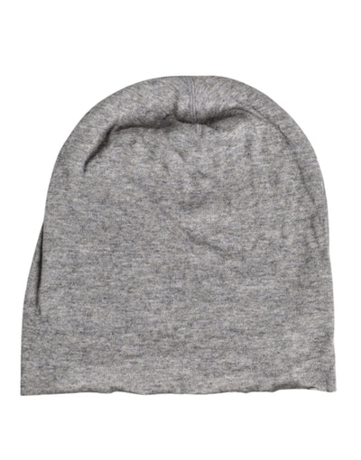 Dolce & Gabbana Graue Viskosemischung, gestrickte Beanie-Mütze