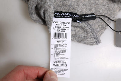 Dolce & Gabbana Graue Viskosemischung, gestrickte Beanie-Mütze