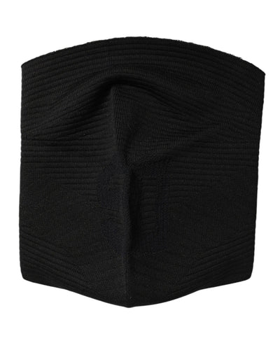 Dolce & Gabbana Schwarze Nylon-Strick-Skimaske Balaclava